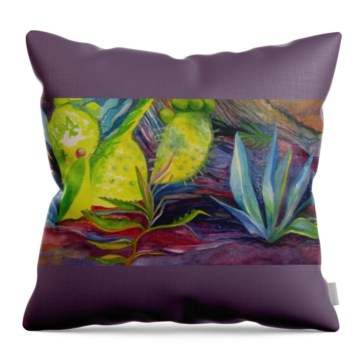 Cinque Terre Throw Pillow featuring the painting Via Dell Amore by Kandy Cross