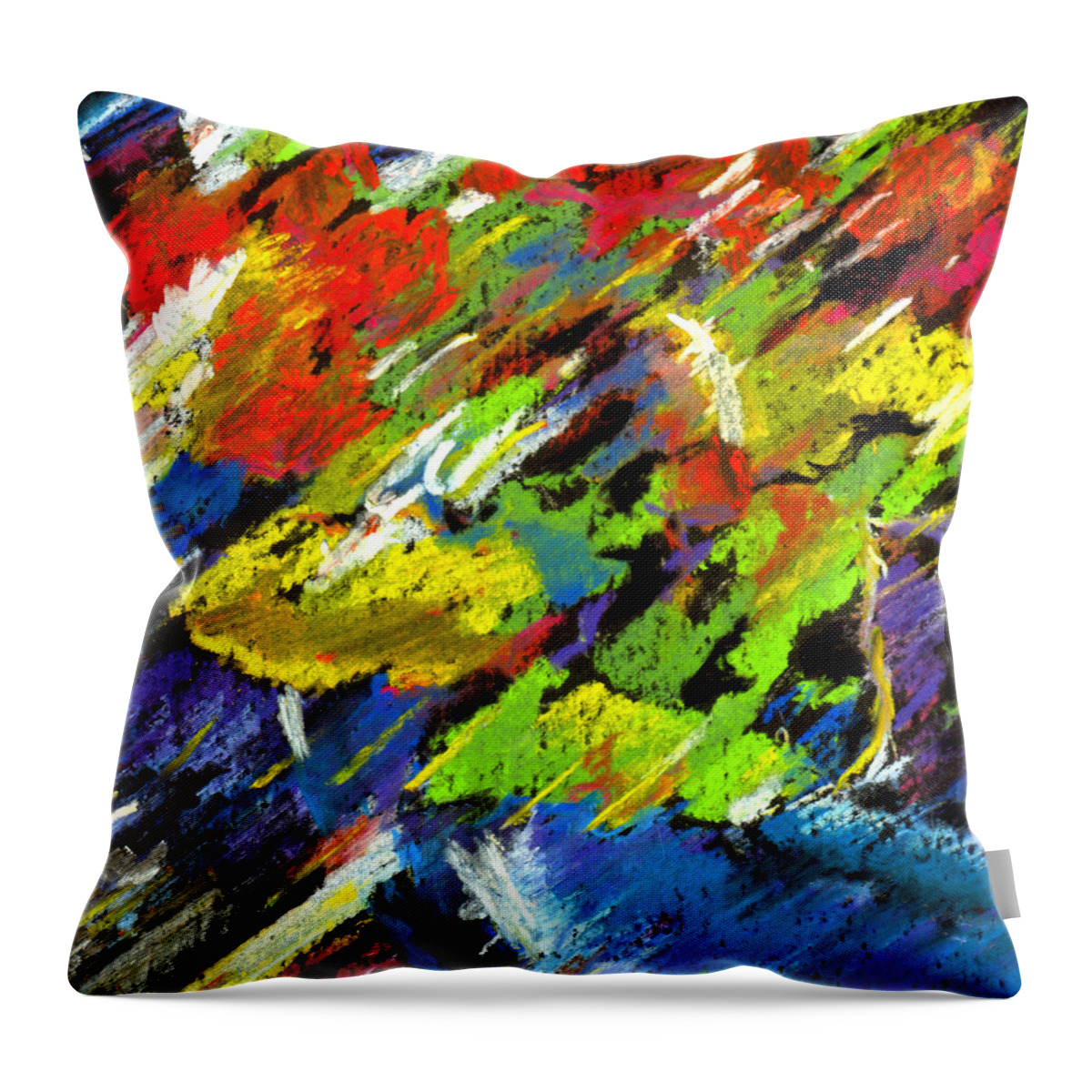 Contemporary Painting Throw Pillow featuring the painting Colorful Impressions by Tanya Filichkin