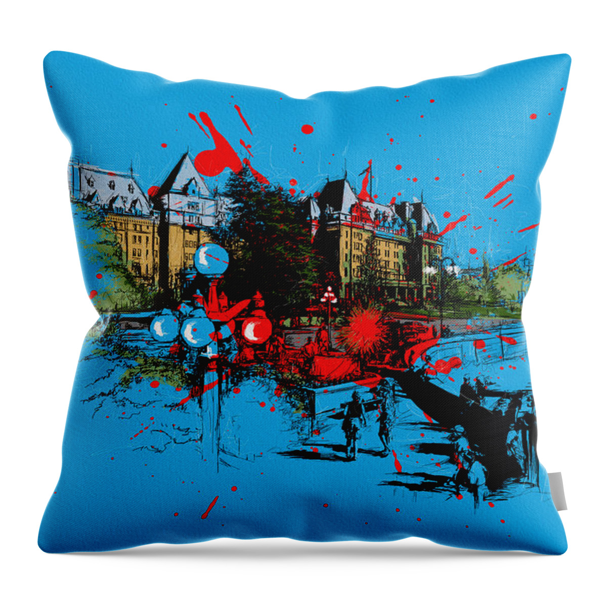 Vancouver Throw Pillow featuring the painting Victoria Art 003 by Catf