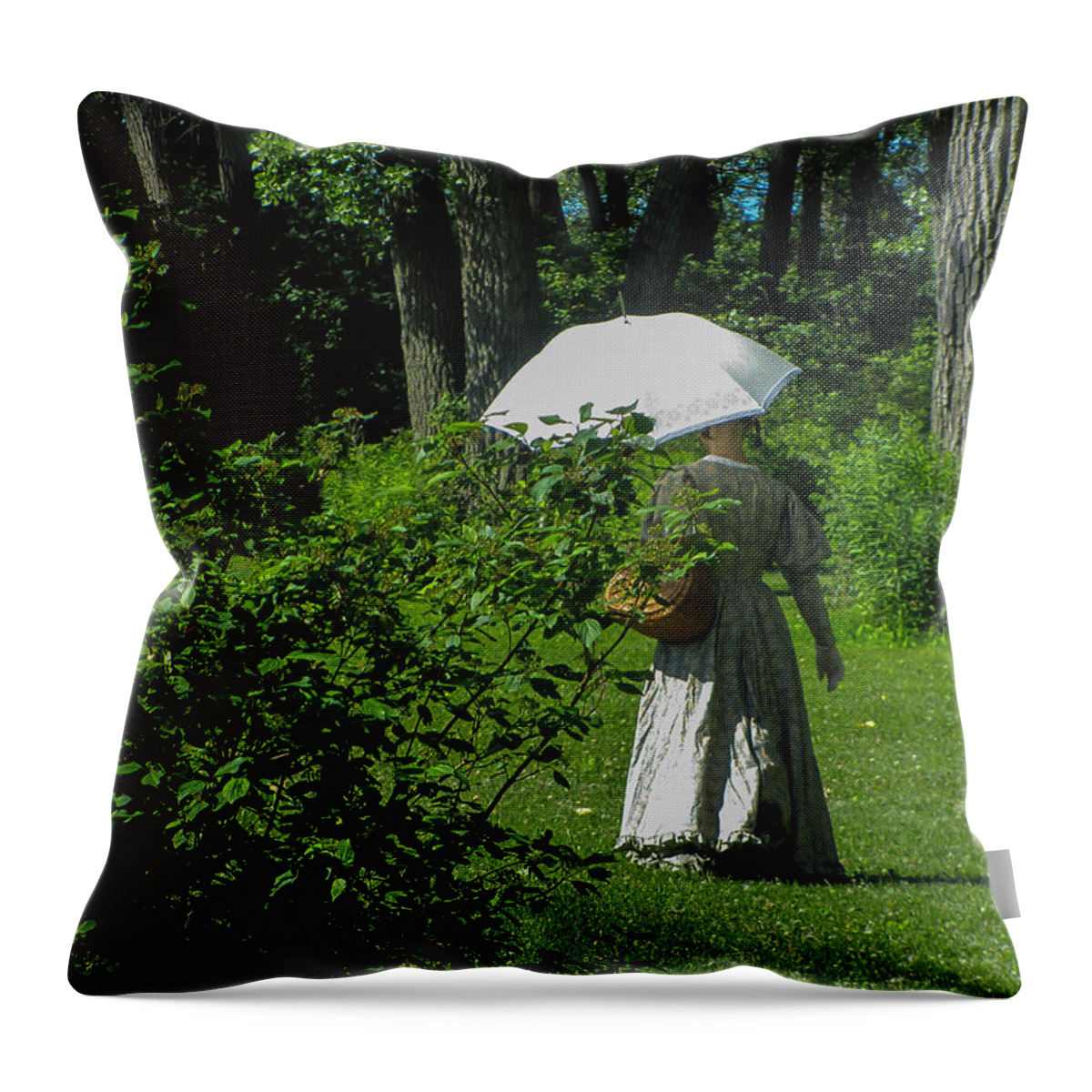  Teenager Victorian Frame Antique Damsel Part Vintage Decoration Pattern Isolated Mademoiselle Lassie Fanciful Antediluvian Feudal Young Lady Pleasing Artful Affected Antiquated Ingenious She Archaic Whimsical Parasol Enchanting Colonial Captivating Baroque Schoolgirl Gothic James Canning Fine Art Throw Pillow featuring the photograph Victorian Damsel by James Canning