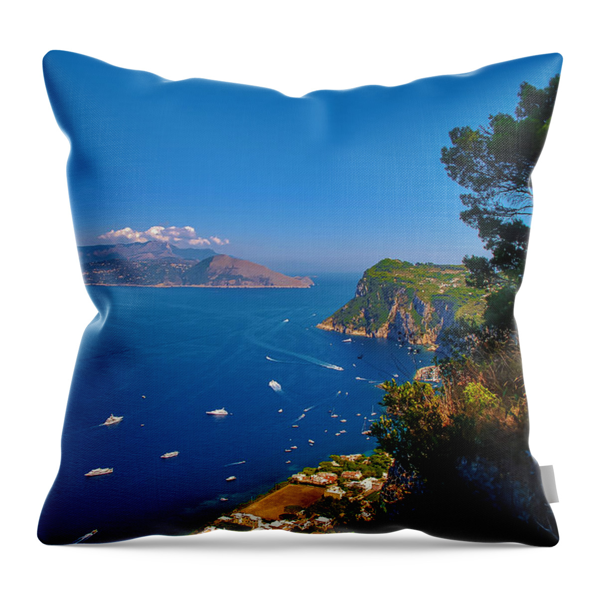 Beach Throw Pillow featuring the photograph View from Capri by Dany Lison