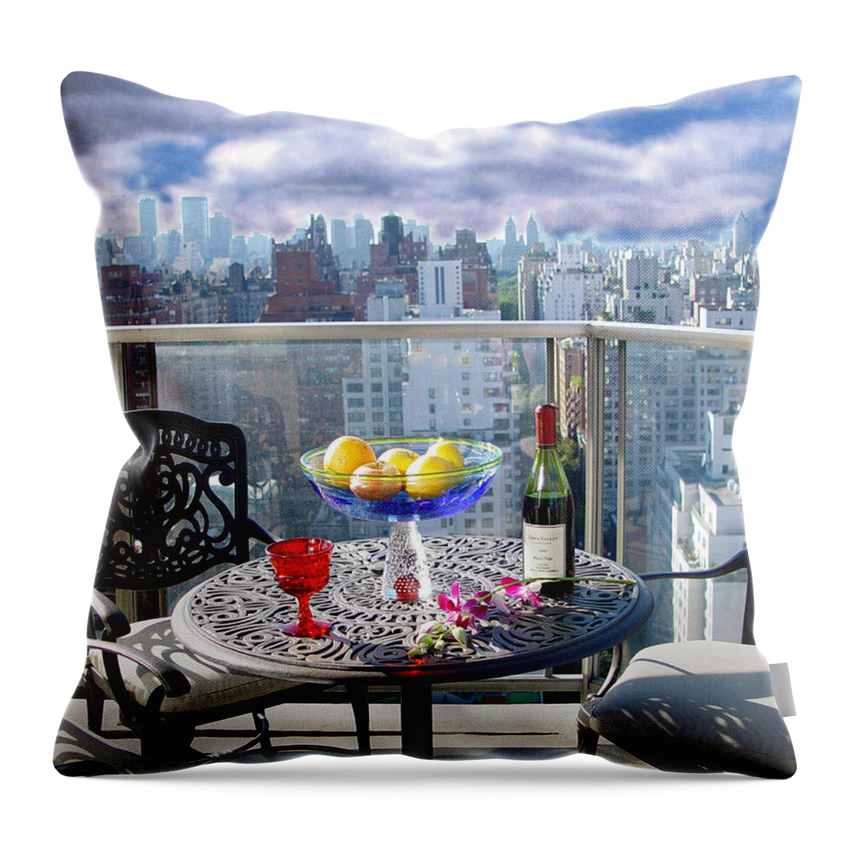 Terrace Throw Pillow featuring the photograph View From The Terrace by Madeline Ellis