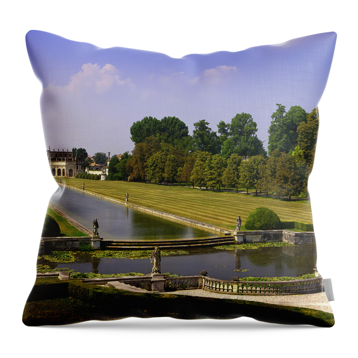 Padua Throw Pillow featuring the photograph Villa Pisano Stra Italy by Brenda Kean