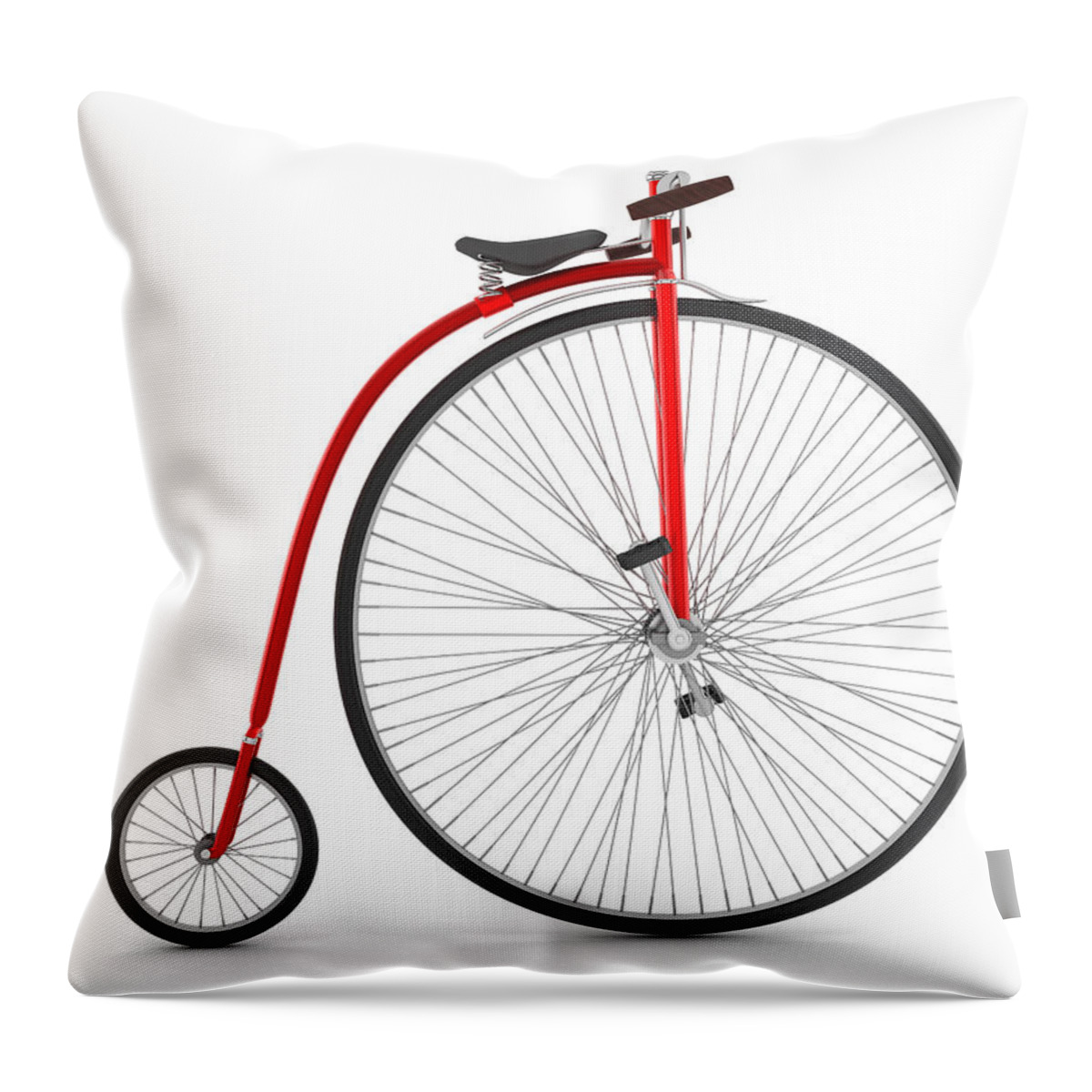 White Background Throw Pillow featuring the photograph Vintage Bicycle by Adventtr