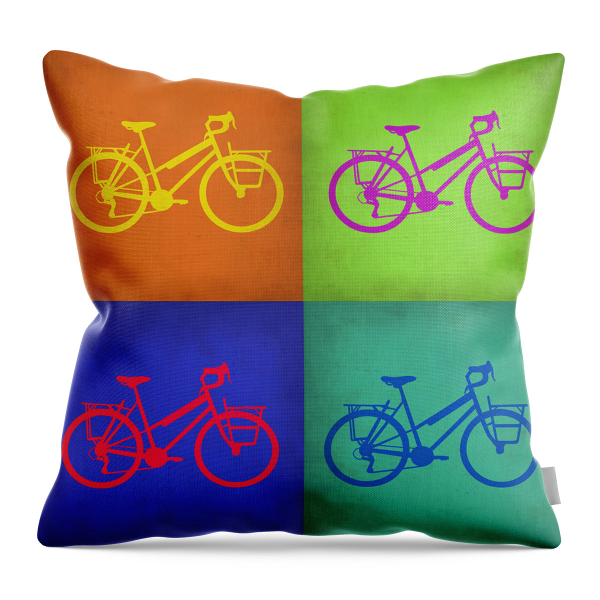  Throw Pillow featuring the painting Vintage Bicycle Pop Art 1 by Naxart Studio