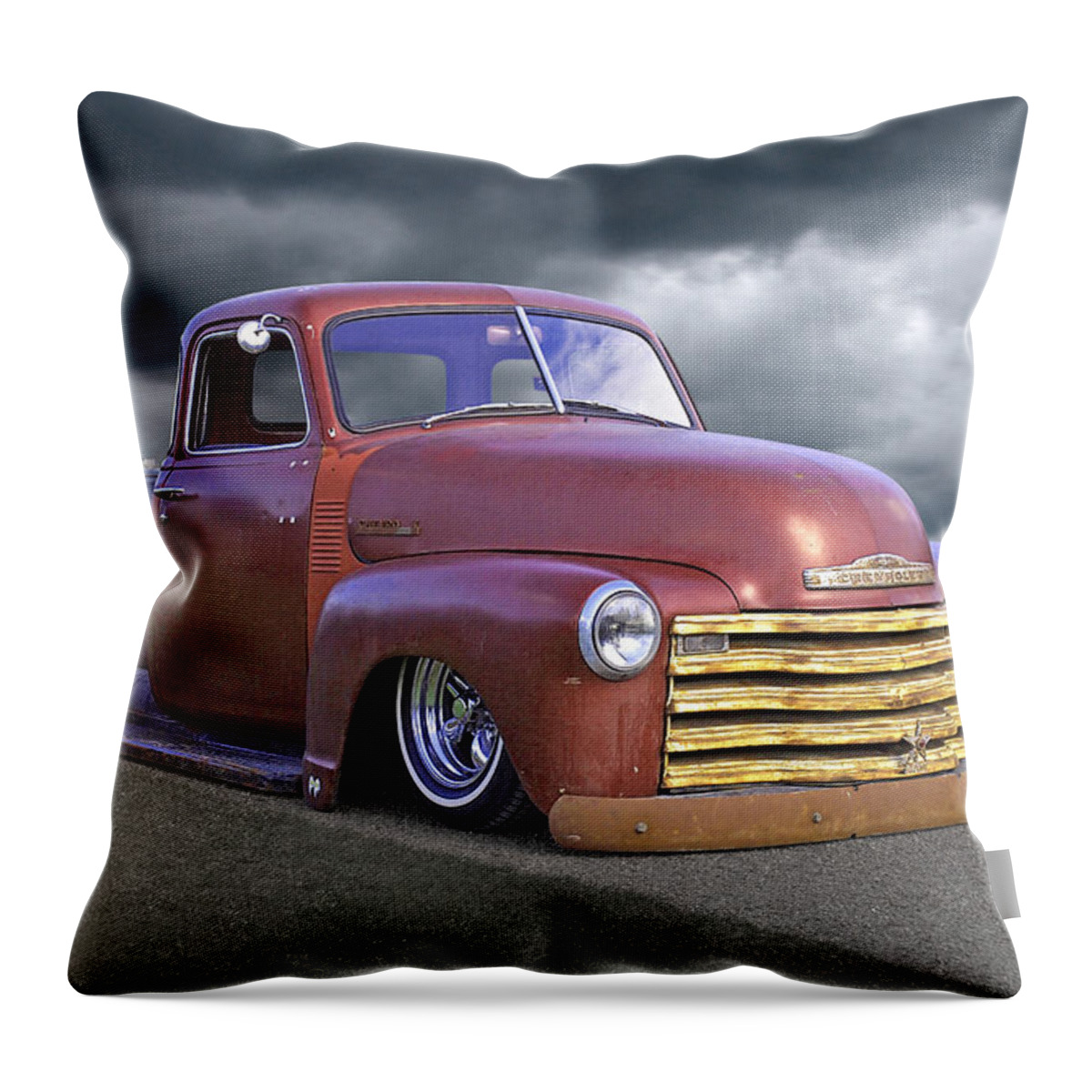Chevrolet Truck Throw Pillow featuring the photograph Vintage Chevy 1949 by Gill Billington