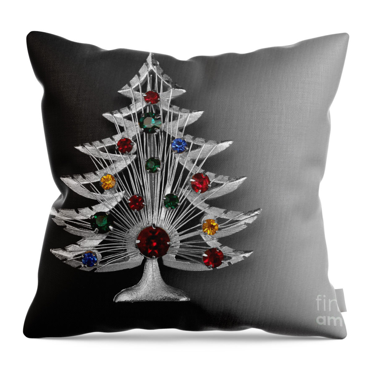 Vintage Throw Pillow featuring the photograph Vintage Christmas Tree by Jai Johnson