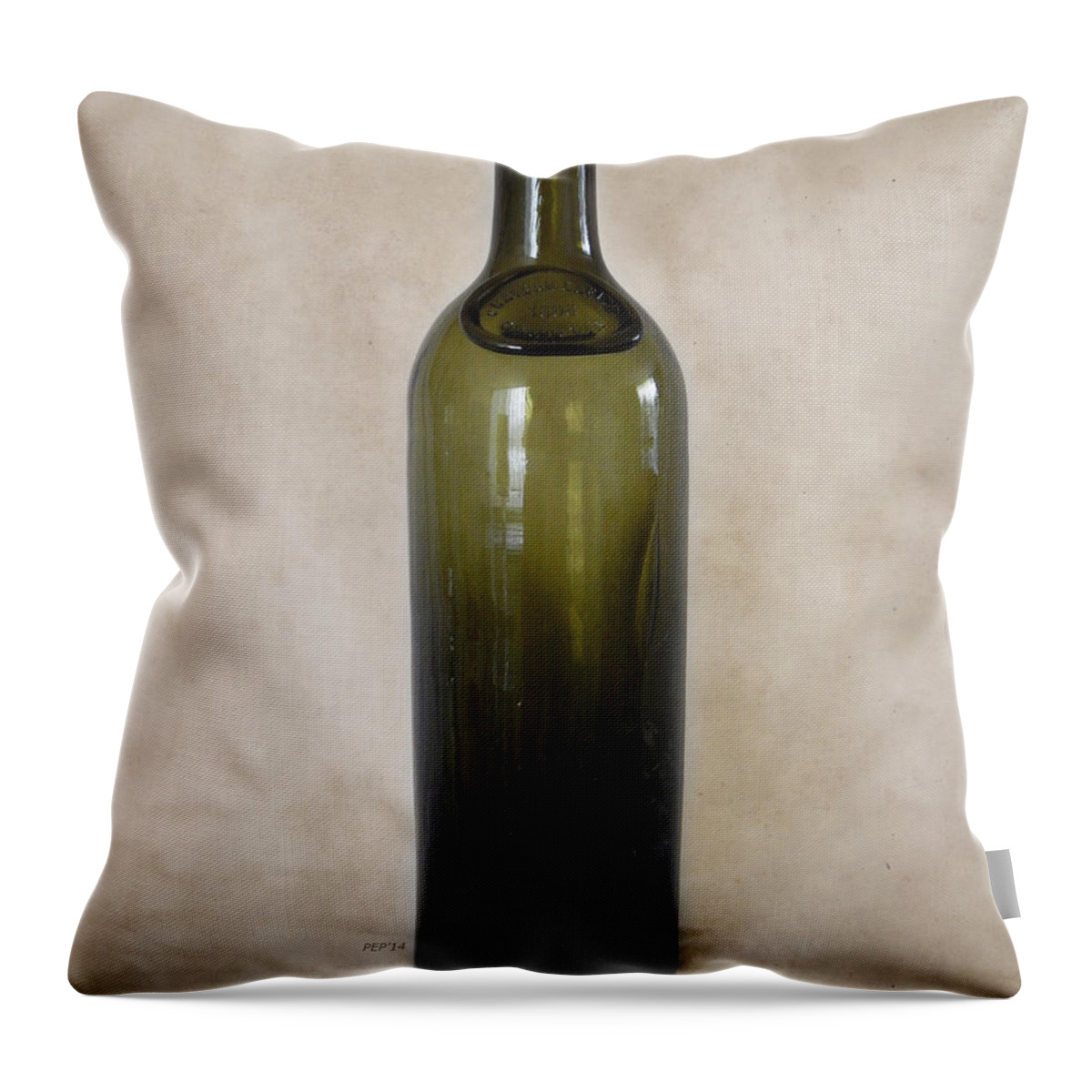 Old Bottle Throw Pillow featuring the photograph Vintage Glass Bottle by Phil Perkins