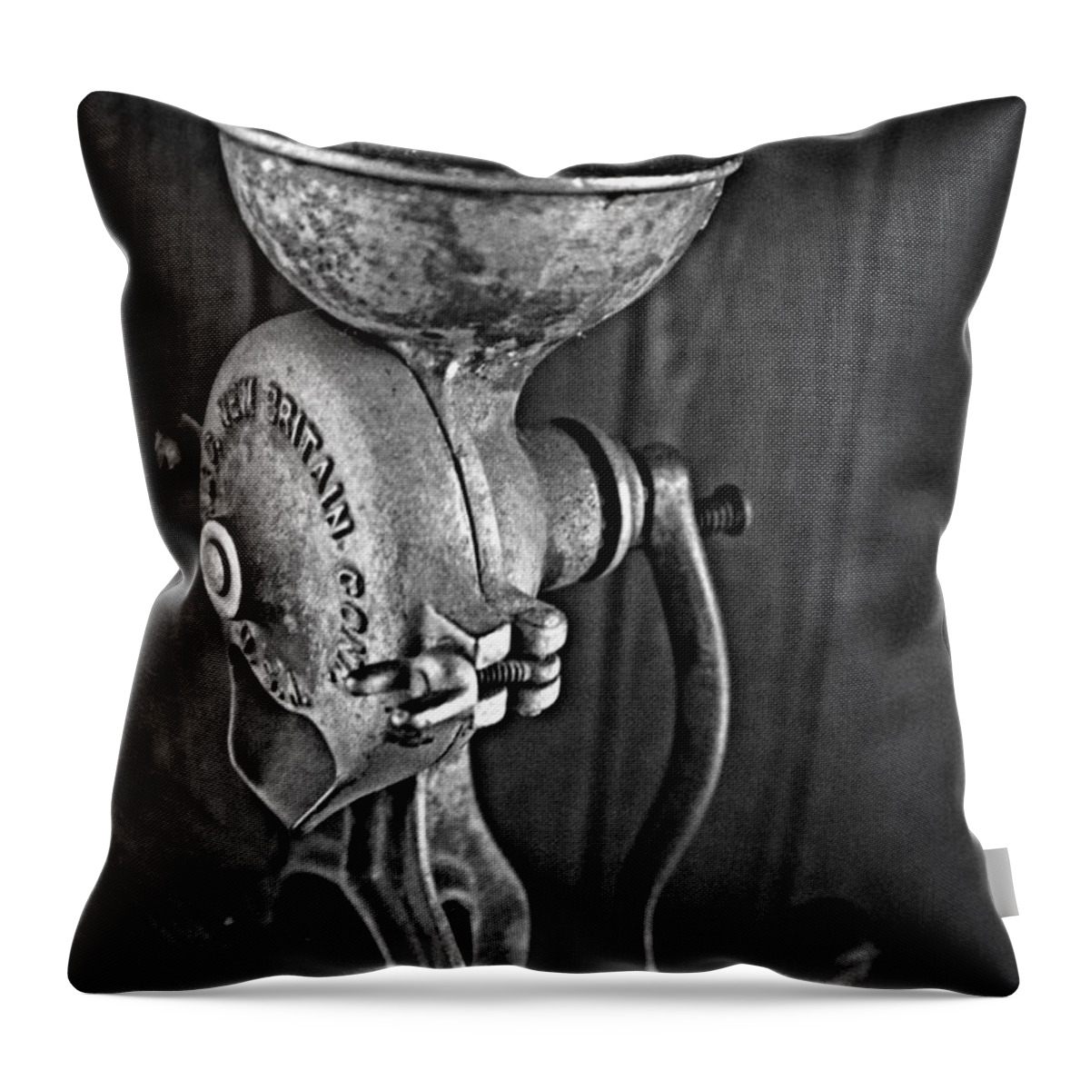 Antique Grinder Throw Pillow featuring the photograph Vintage Grinder by Southern Photo