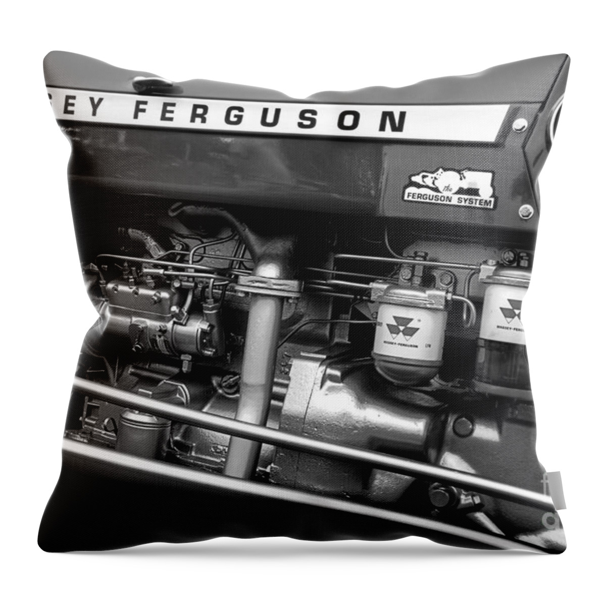 Massey Ferguson Tractor Throw Pillow featuring the photograph Vintage Massey Ferguson by Michael Eingle