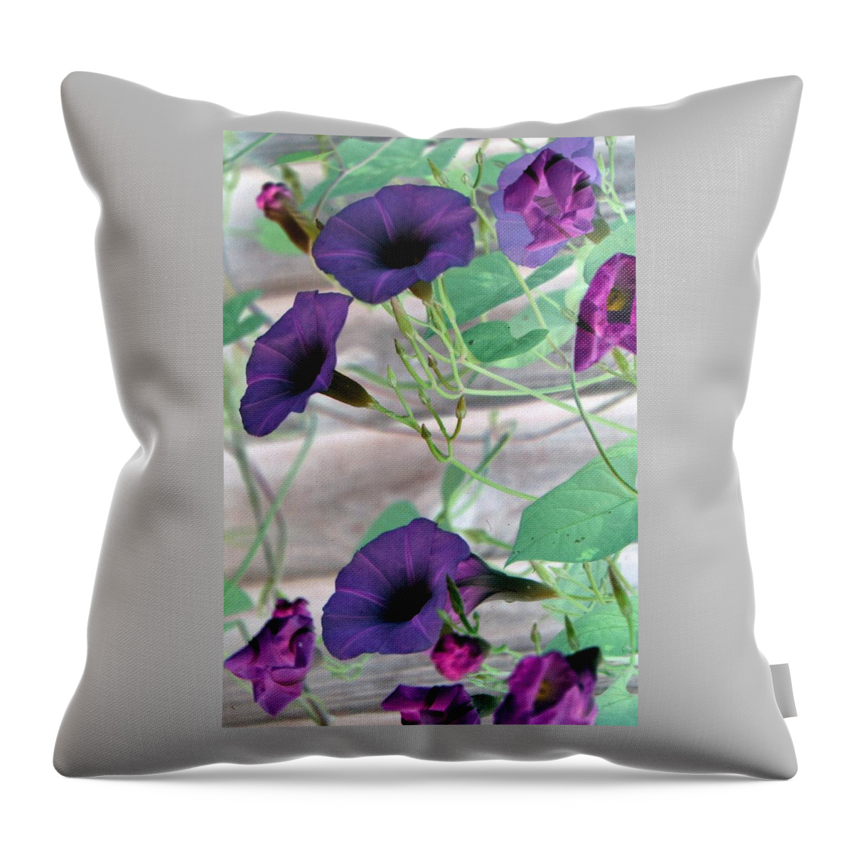 Flower Throw Pillow featuring the photograph Violet Vine - PhotoPower 326 by Pamela Critchlow