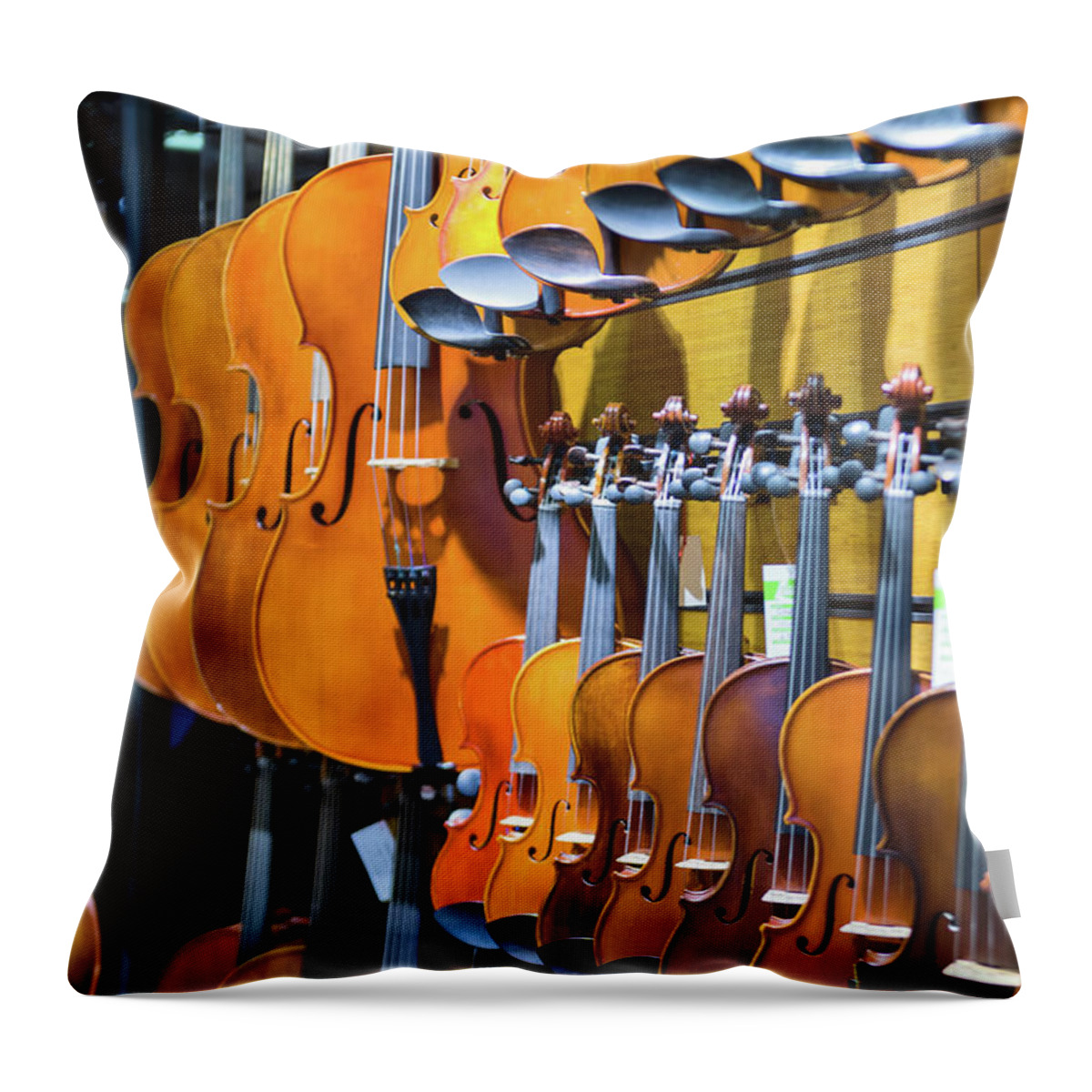 Istanbul Throw Pillow featuring the photograph Violin Shop by Salvator Barki