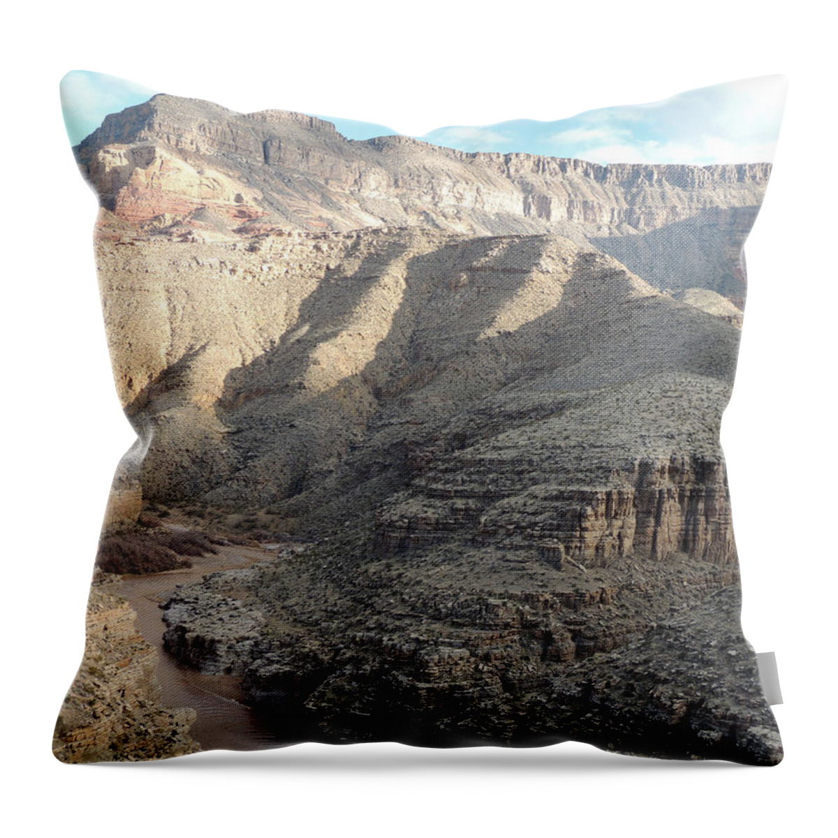Desert Landscape Throw Pillow featuring the photograph Virgin River Gorge AZ 2113 by Andrew Chambers