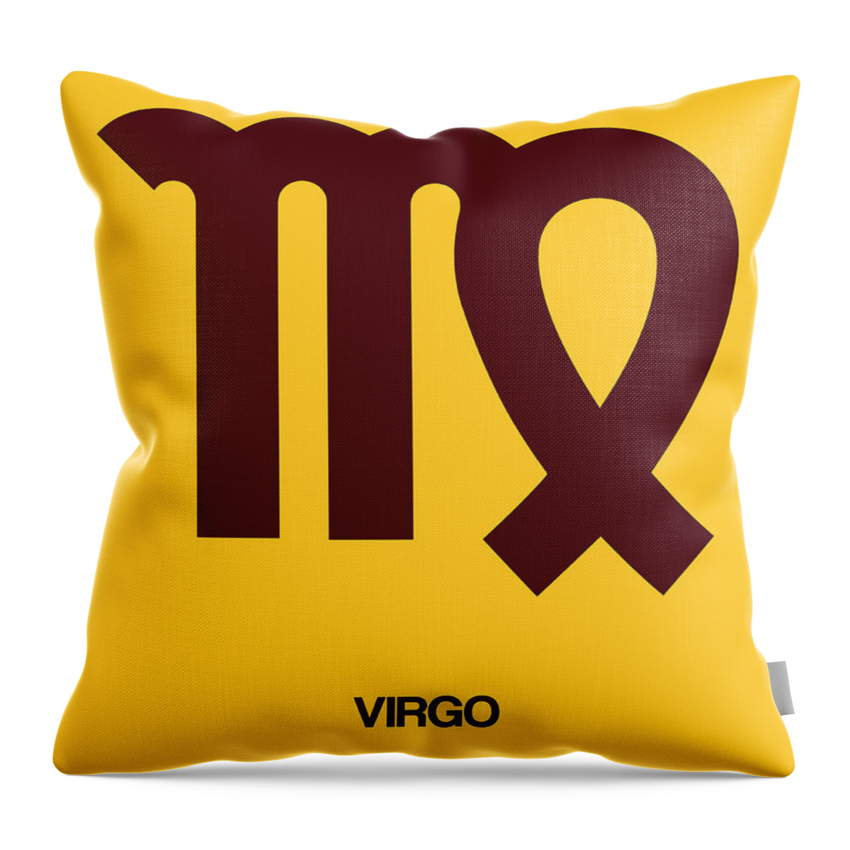 Virgo Throw Pillow featuring the digital art Virgo Zodiac Sign Brown by Naxart Studio
