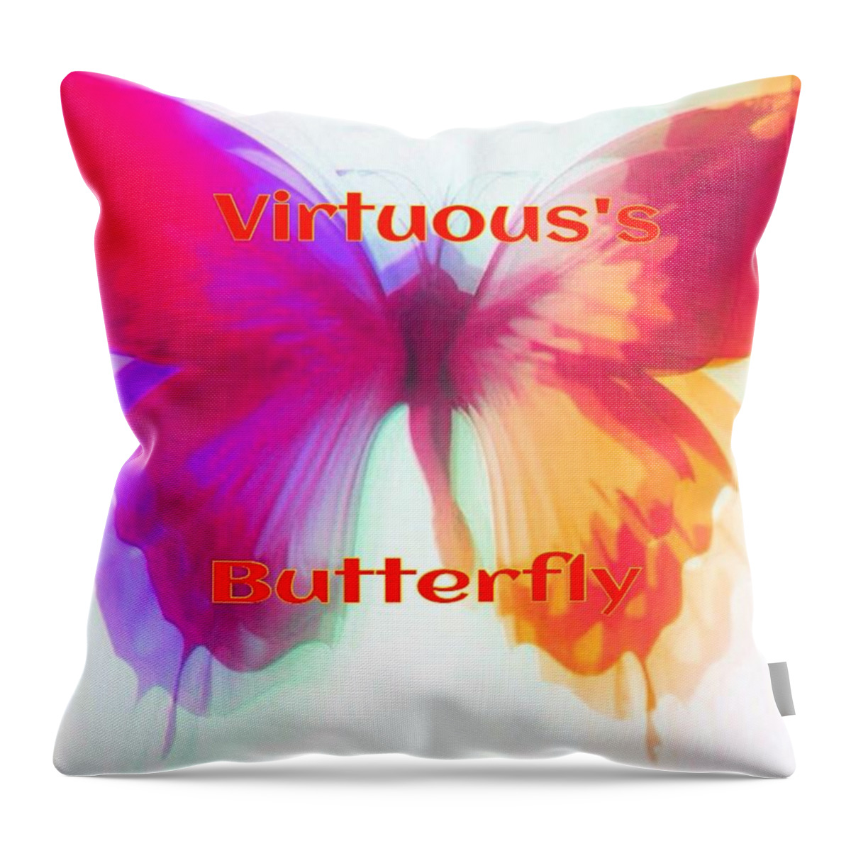 Personalized Throw Pillow Throw Pillow featuring the digital art Virtuous Butterfly by Gayle Price Thomas