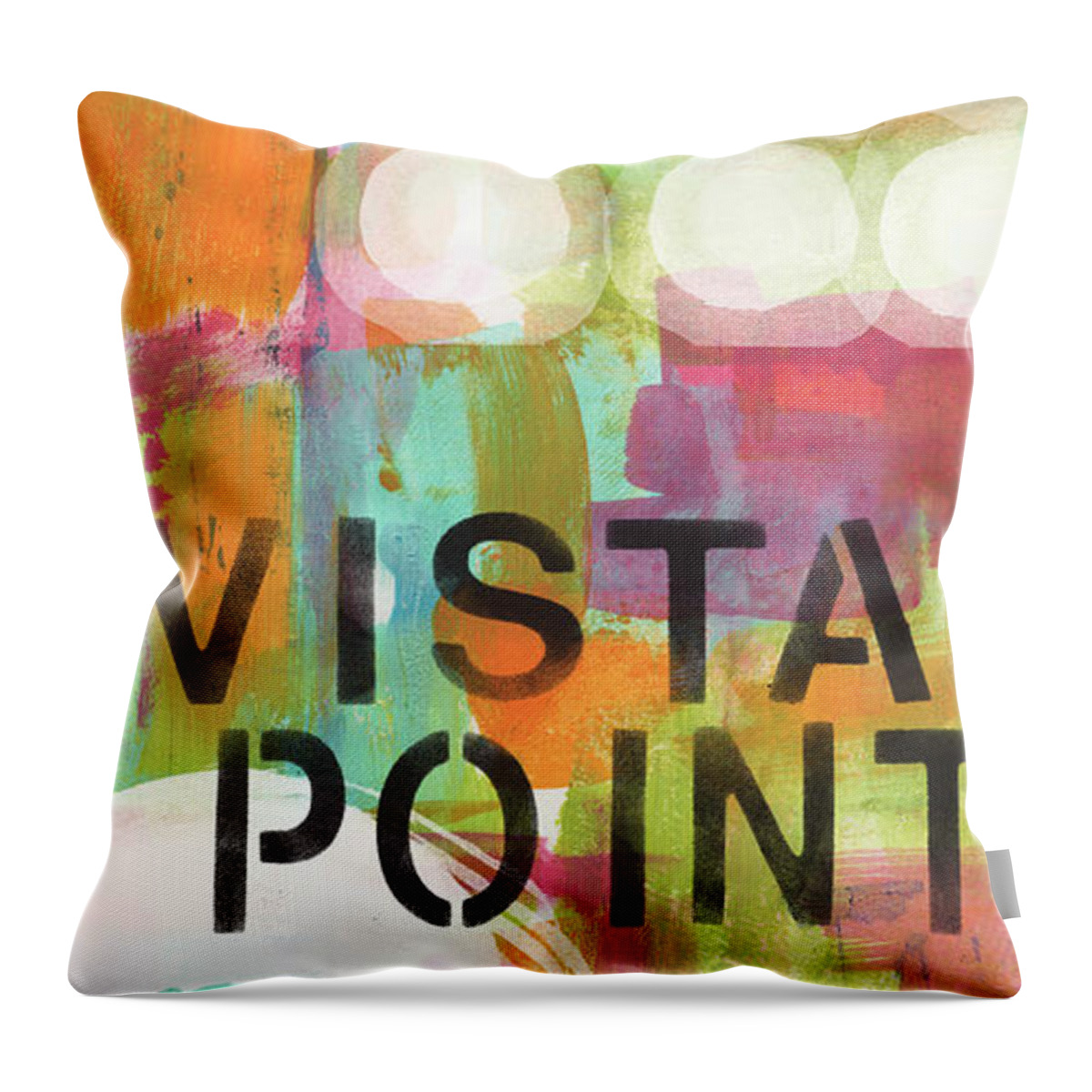 Abstract Painting Throw Pillow featuring the painting Vista Point- contemporary abstract art by Linda Woods