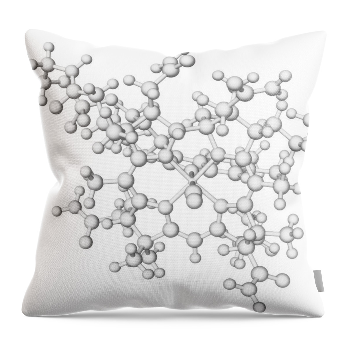 White Background Throw Pillow featuring the digital art Vitamin B12 Molecule by Laguna Design