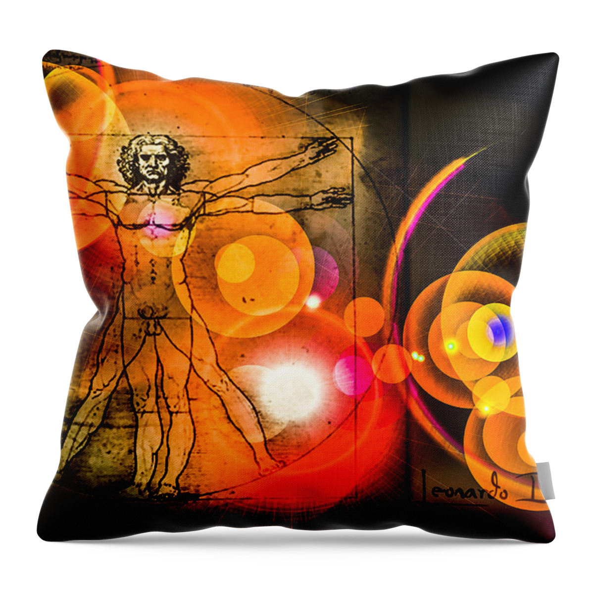 Composite Throw Pillow featuring the photograph Vitruvian Man by Michael Arend