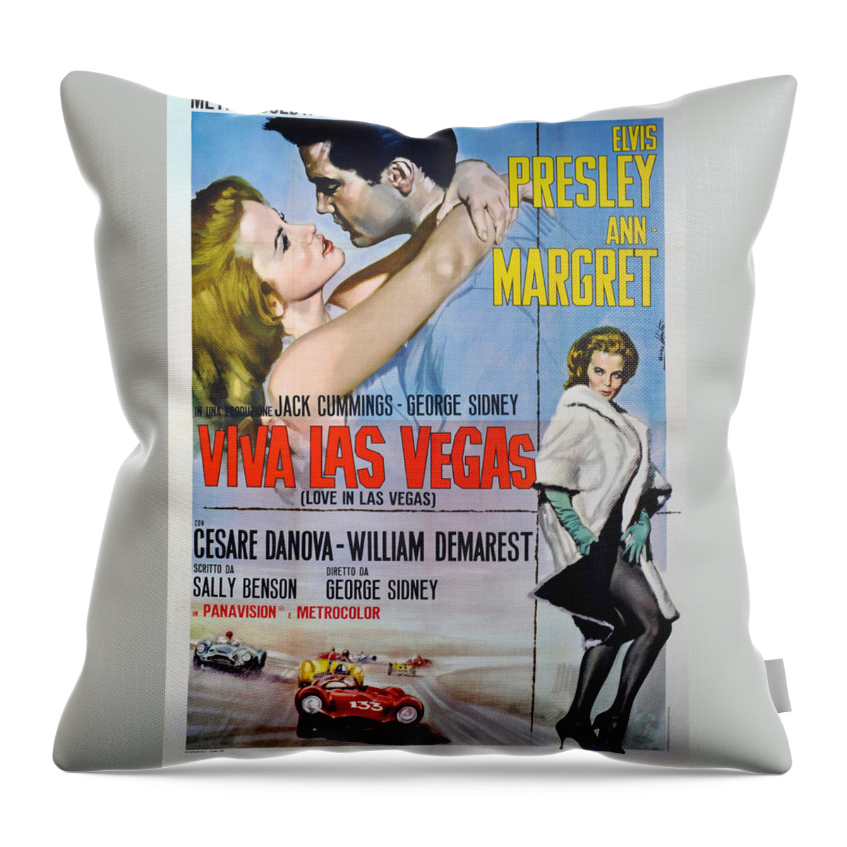 Elvis Throw Pillow featuring the digital art Viva Las Vegas by Georgia Clare