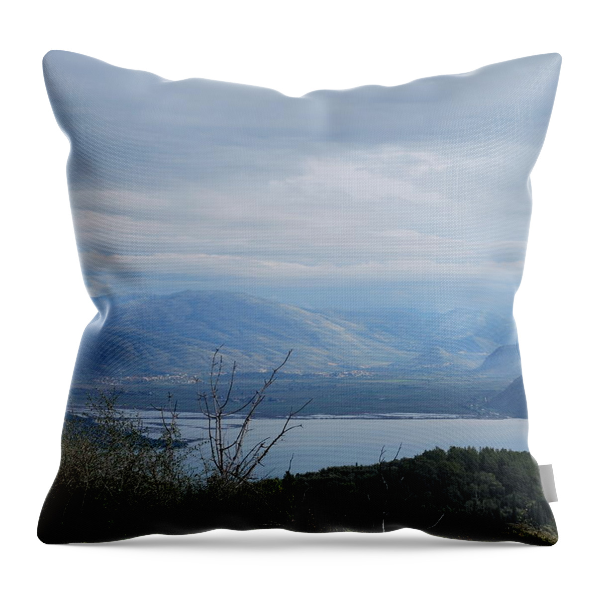 Seascape Throw Pillow featuring the photograph Vivary by George Katechis