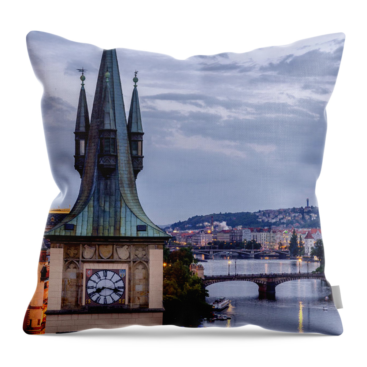 Sun Throw Pillow featuring the photograph Vltava river in Prague by Pablo Lopez
