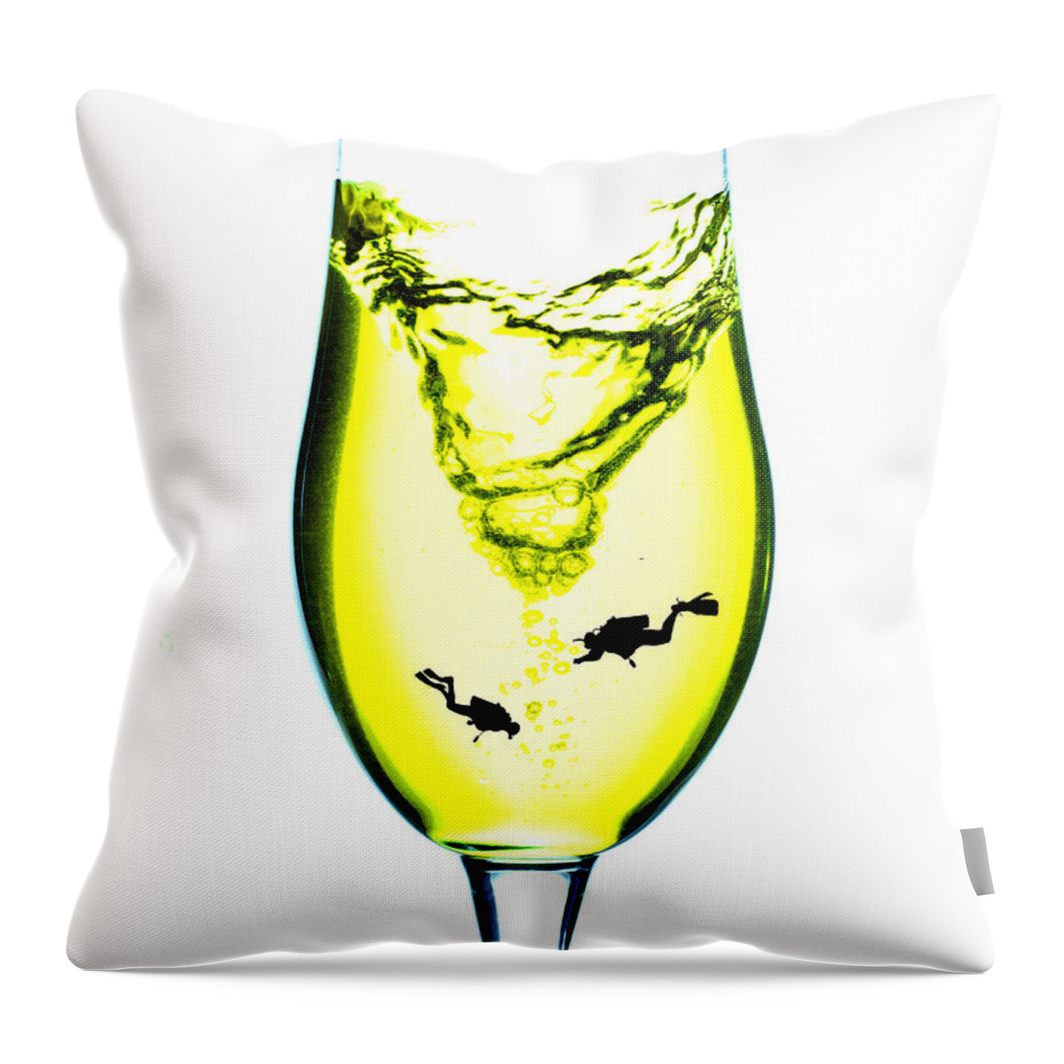 Vortex Throw Pillow featuring the photograph Vortex diving in the glass cup Little People On Food by Paul Ge