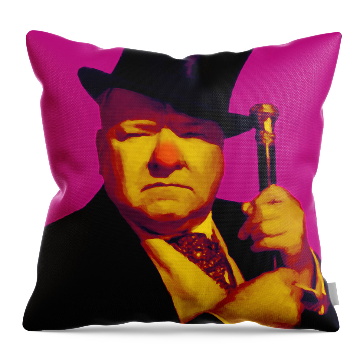 Wc Fields Throw Pillow featuring the photograph W C Fields 20130217 by Wingsdomain Art and Photography