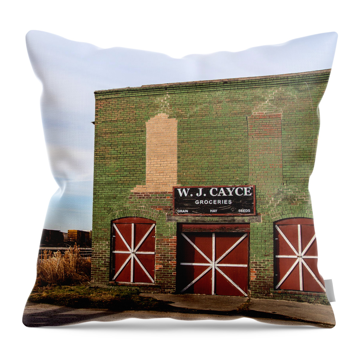 Old Throw Pillow featuring the photograph W. J. Cayce Store by Charles Hite