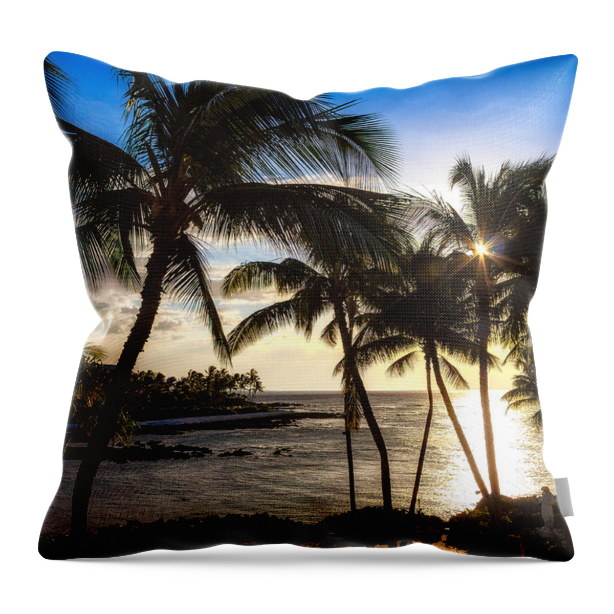 Hawaii Throw Pillow featuring the photograph Waikoloa Sunset by Lars Lentz