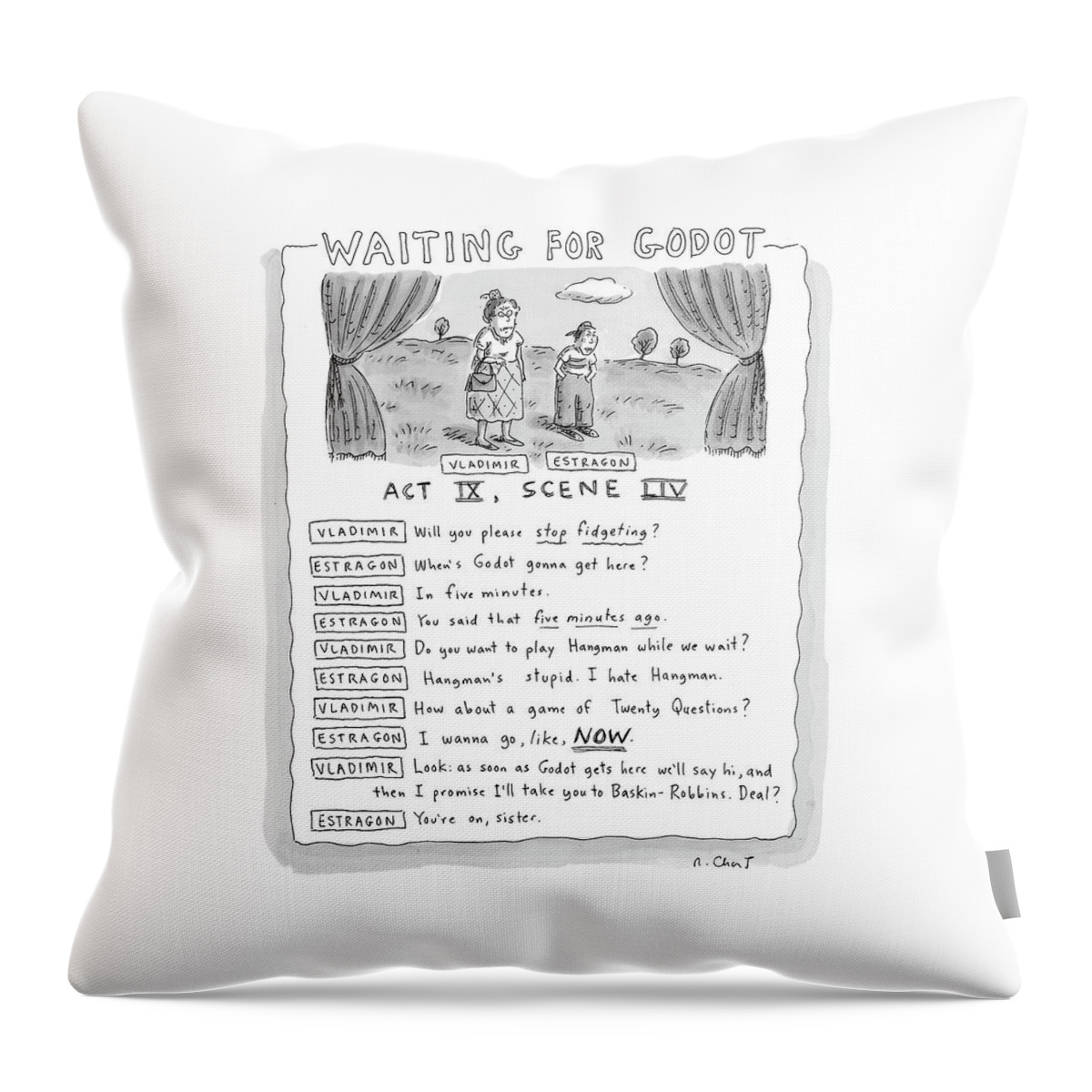 'waiting For Godot' Throw Pillow