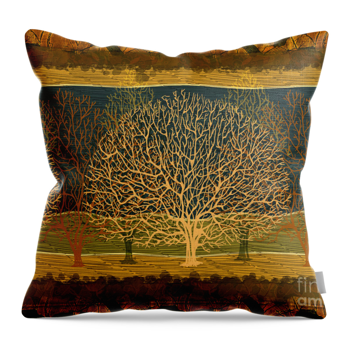 Spring Throw Pillow featuring the digital art Waiting For Spring by Peter Awax