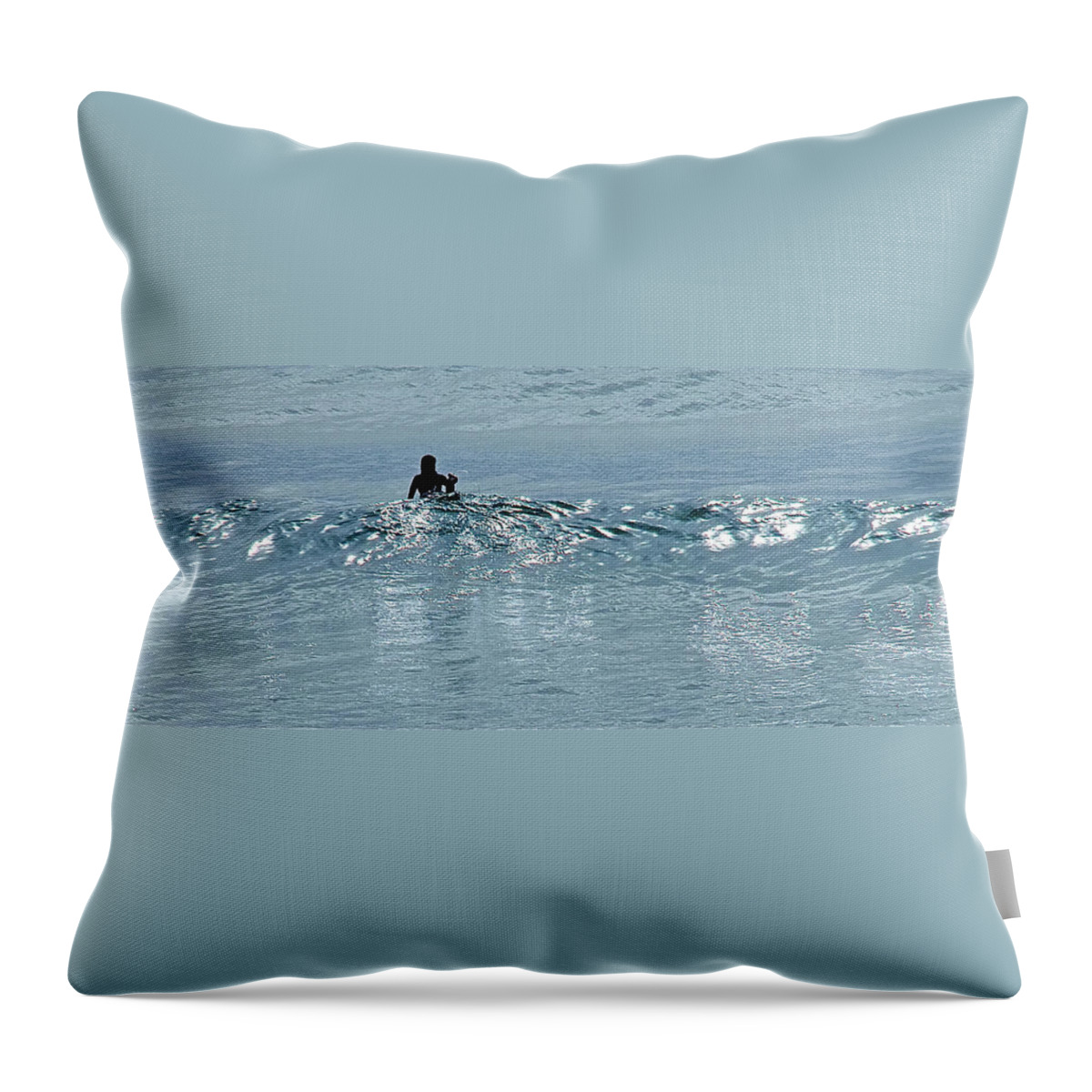 Surf Throw Pillow featuring the photograph Waiting for the Big One by Jocelyn Kahawai