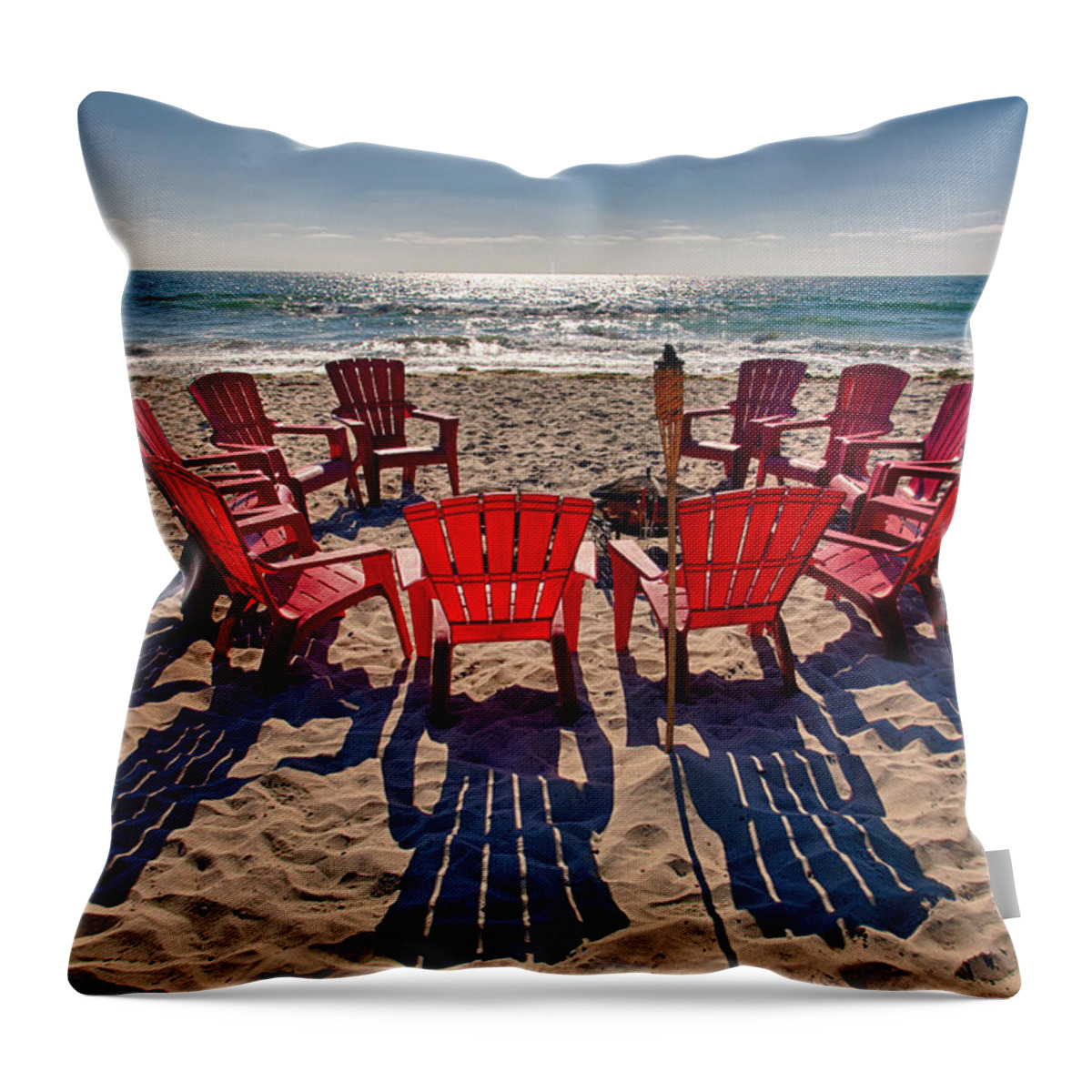 Beach Throw Pillow featuring the photograph Waiting for the Party by Peter Tellone