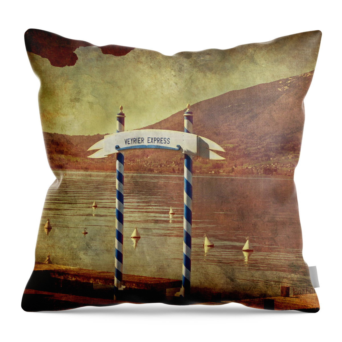 Pier Throw Pillow featuring the photograph Waiting for the Taxi Boat by Barbara Orenya