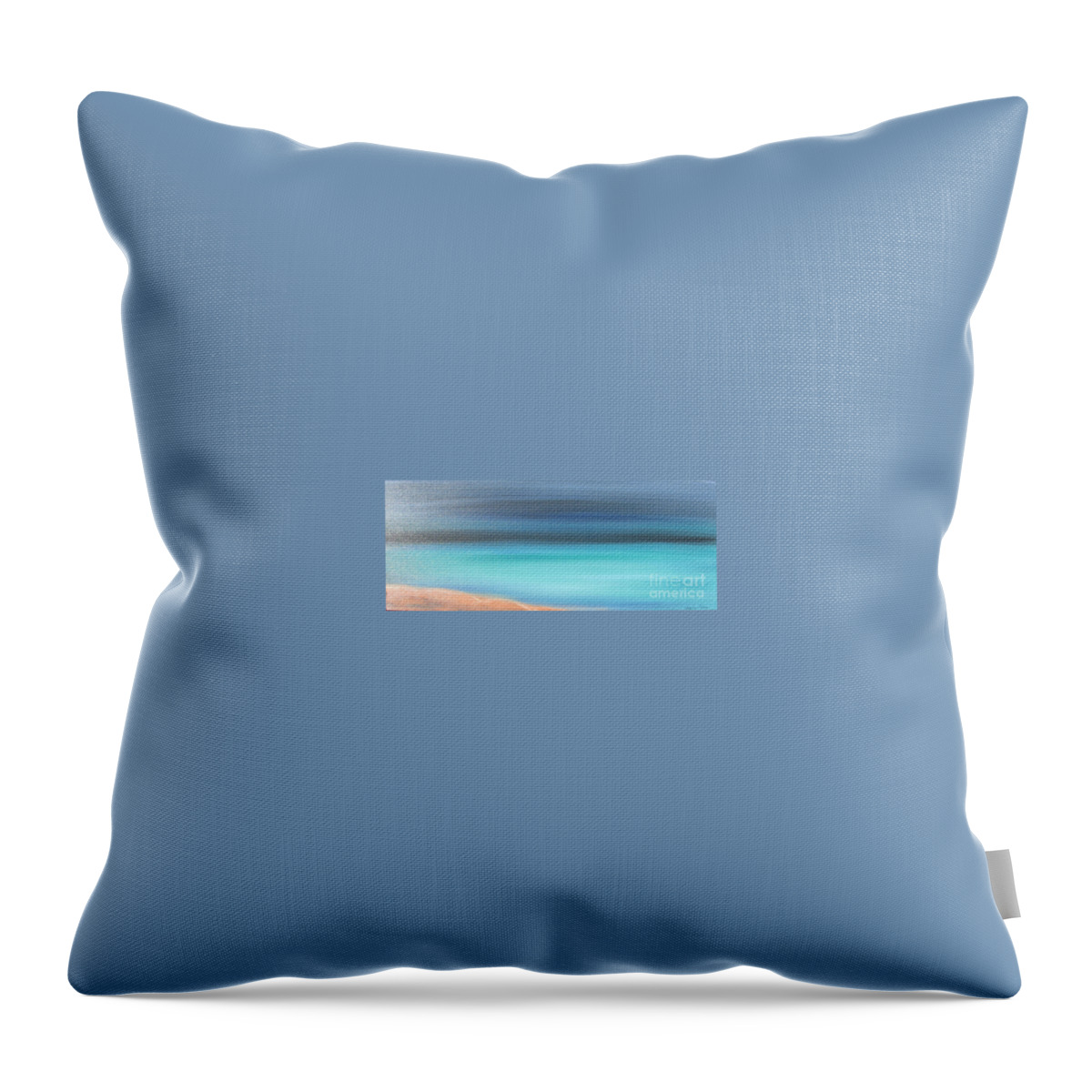 Blue Throw Pillow featuring the painting Waiting by Jacqueline Athmann