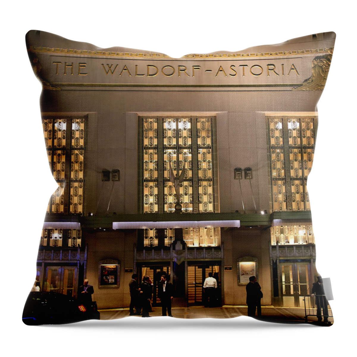 Waldorf Throw Pillow featuring the photograph Waldorf Astoria Hotel 1 by Andrew Fare