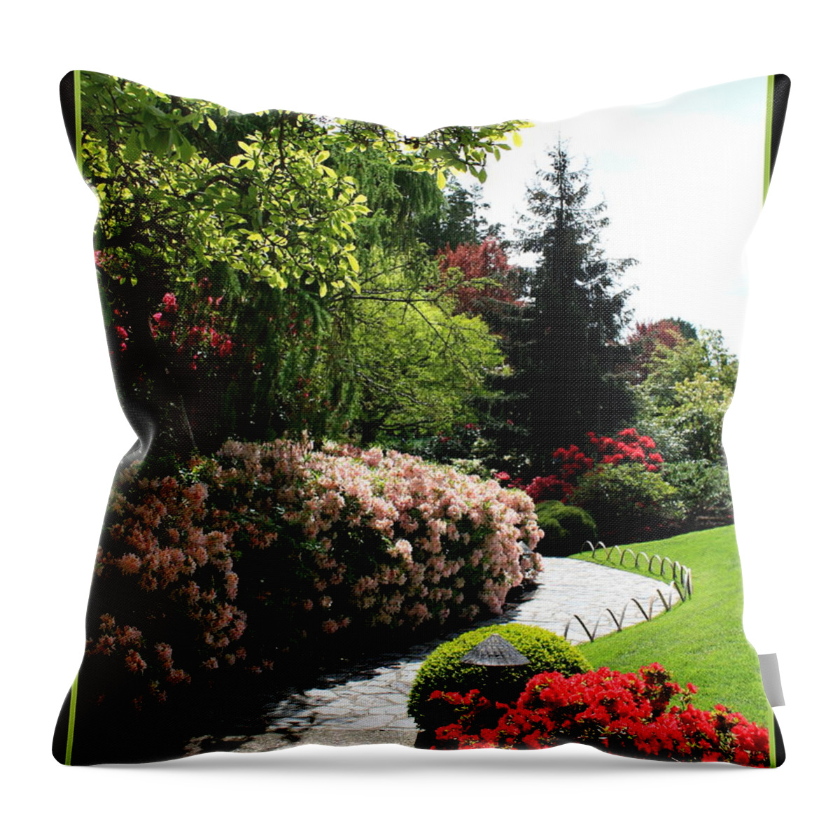 Spring Throw Pillow featuring the photograph Walk through Spring Garden by Carol Groenen