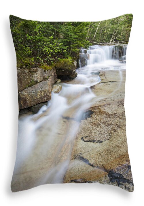 Awe-inspiring Throw Pillow featuring the photograph Walker Brook Cascades - Franconia Notch State Park New Hampshire by Erin Paul Donovan