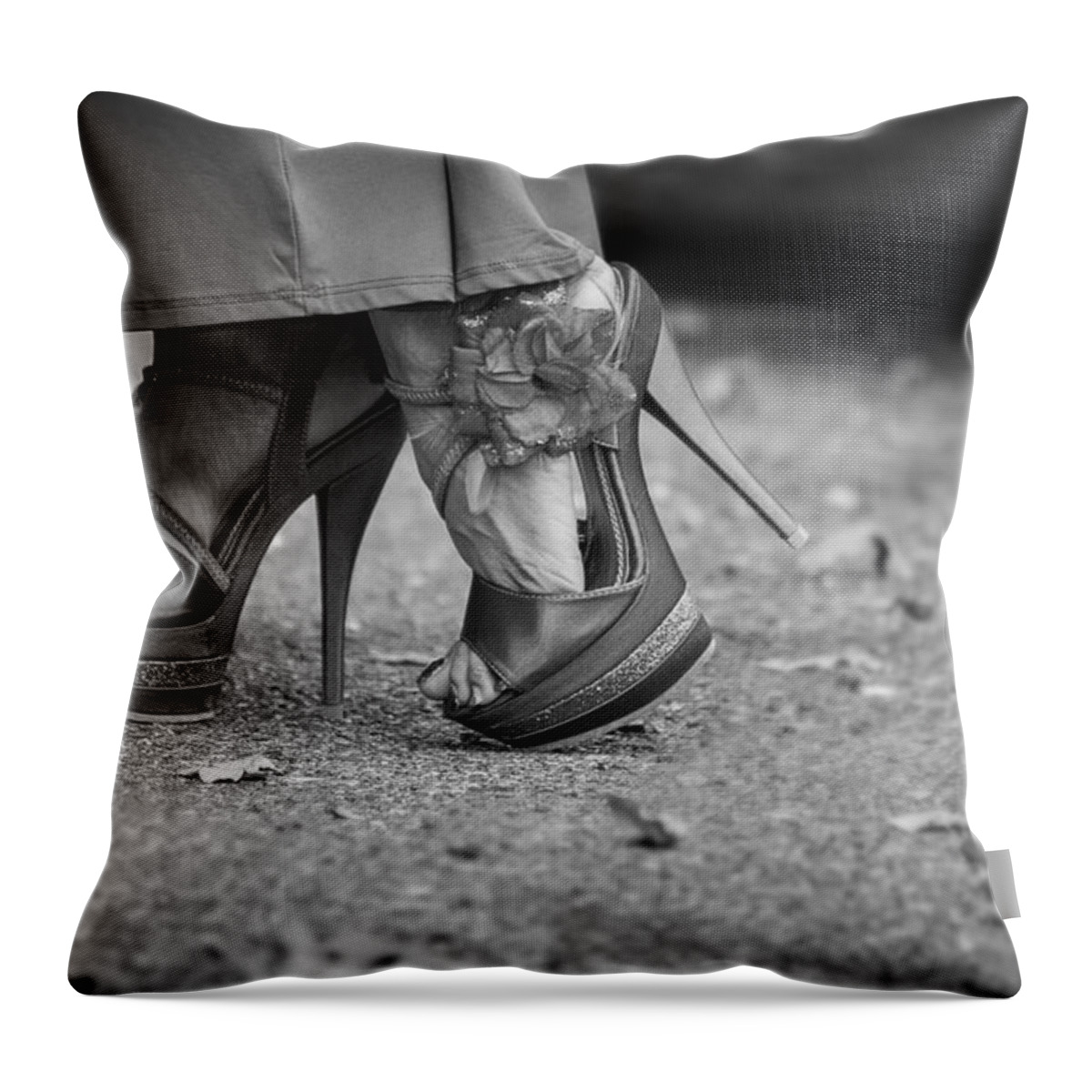 Fashion Throw Pillow featuring the photograph Walking In High Heels by Ester McGuire