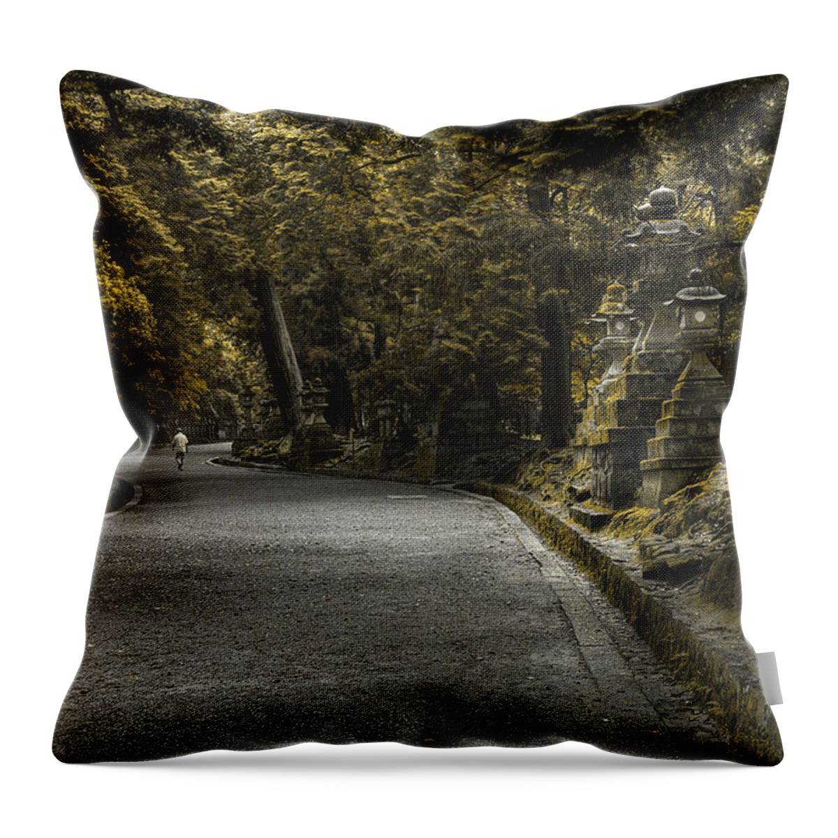 Path Throw Pillow featuring the photograph Walking in Serenity by Sue Cullumber