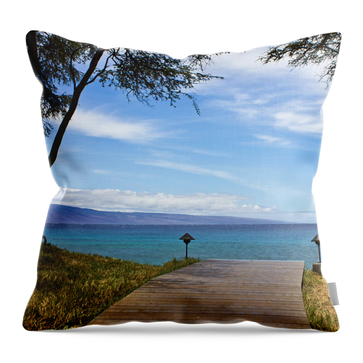 Tropical Throw Pillow featuring the photograph Walking In to Bliss by Christie Kowalski