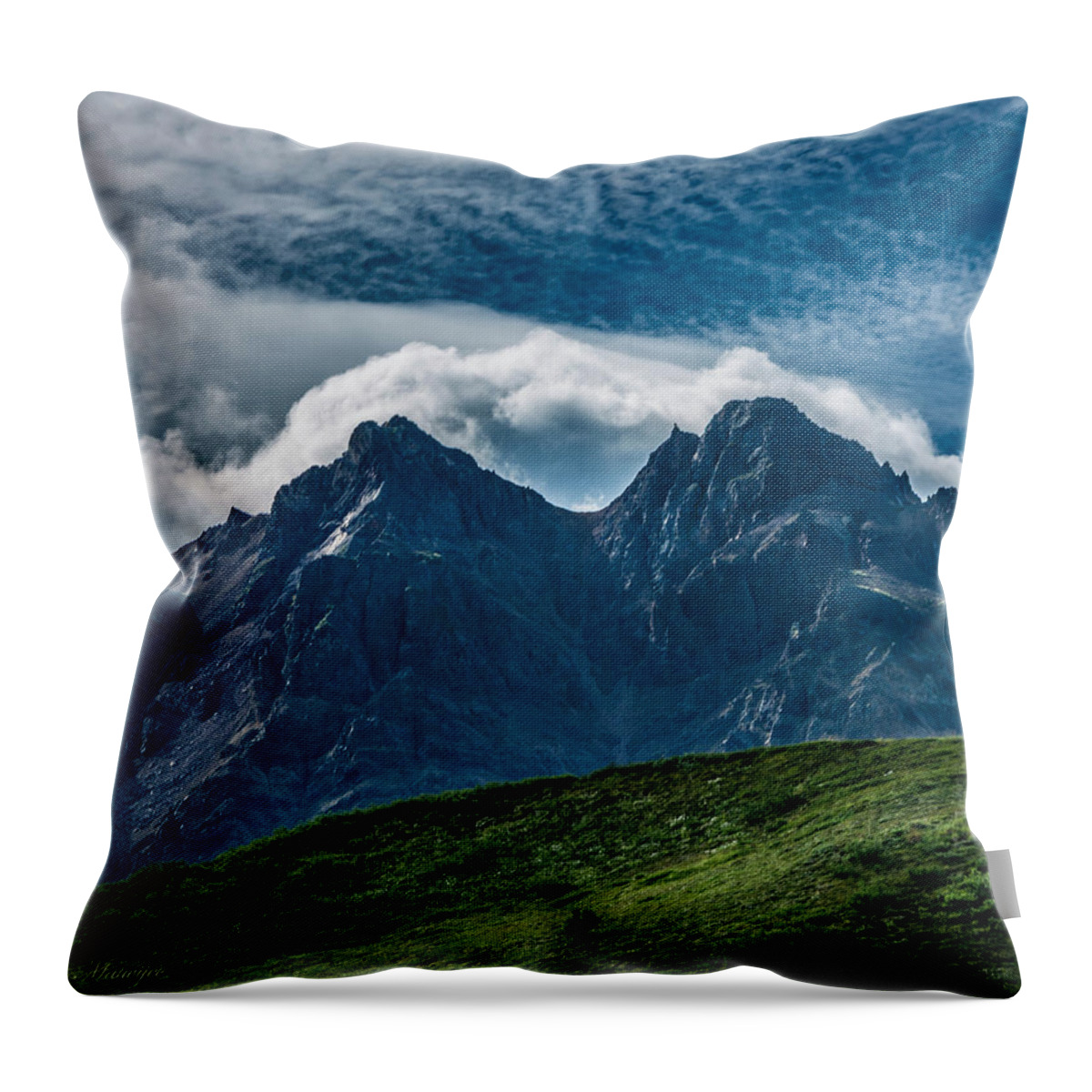 Mountain Throw Pillow featuring the photograph Wall of Rock by Andrew Matwijec