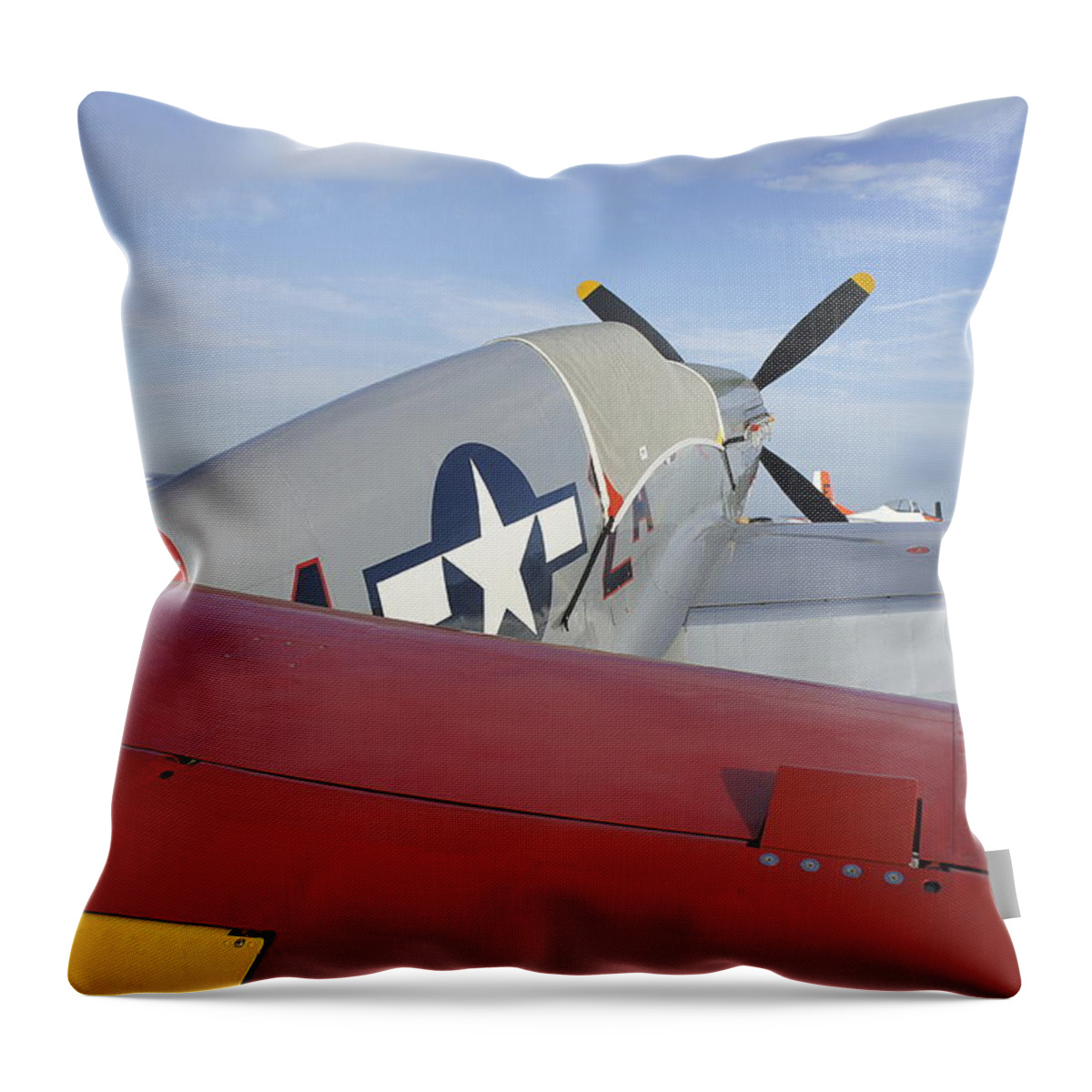 Historic War Plane Throw Pillow featuring the photograph War Bird by Laurie Perry