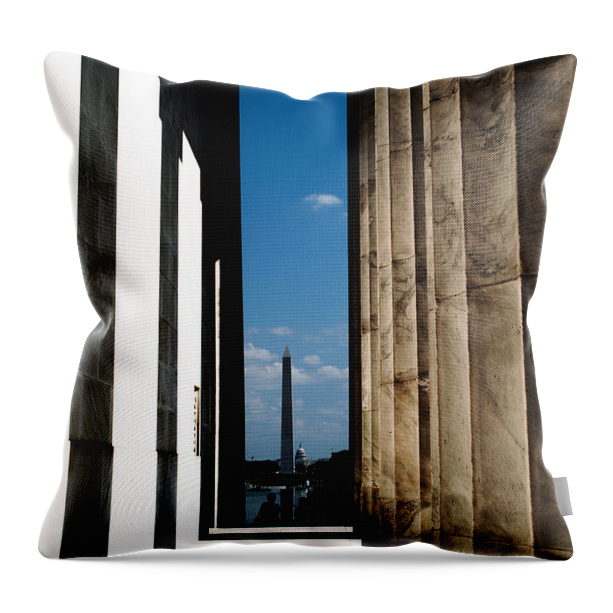 Washington Throw Pillow featuring the photograph Washington Monument Color by Angela DeFrias