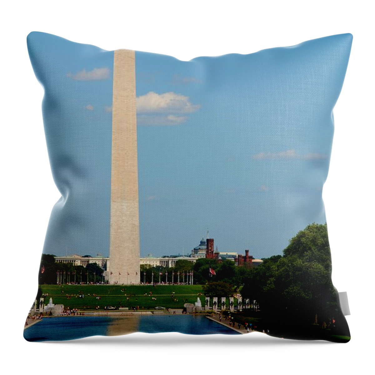 Washington Throw Pillow featuring the photograph Washington Monument Reflection by Kenny Glover