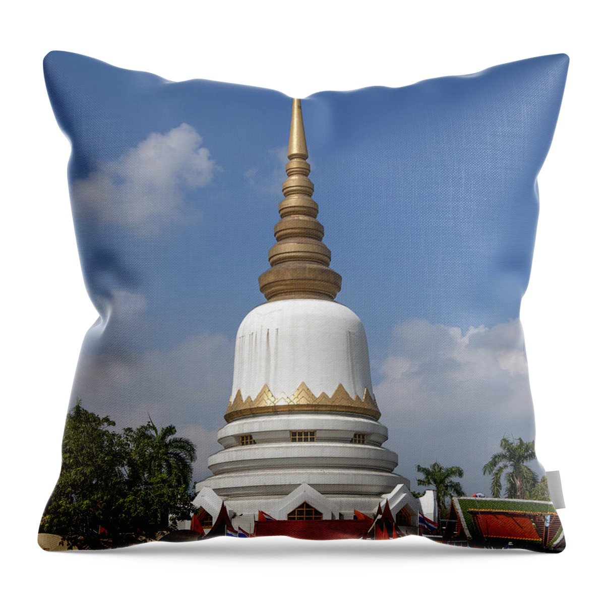 Bangkok Throw Pillow featuring the photograph Wat Phrasri Mahathat Phra Chedi Srimahatha DTHB1473 by Gerry Gantt
