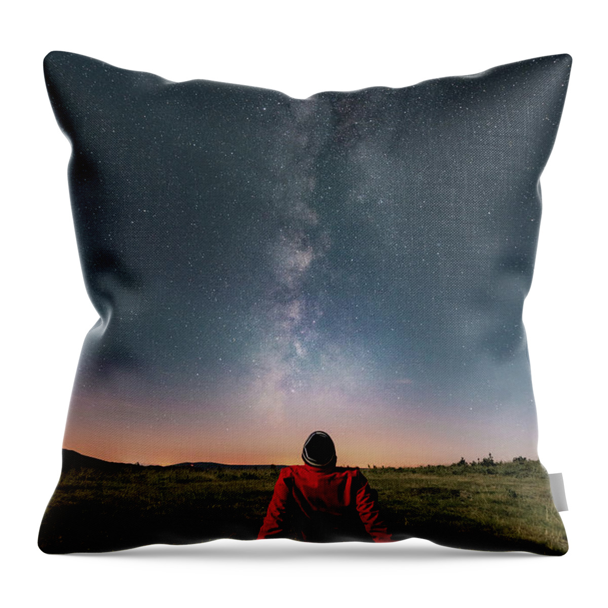 People Throw Pillow featuring the photograph Watching The Milky Way by Carlos Fernandez