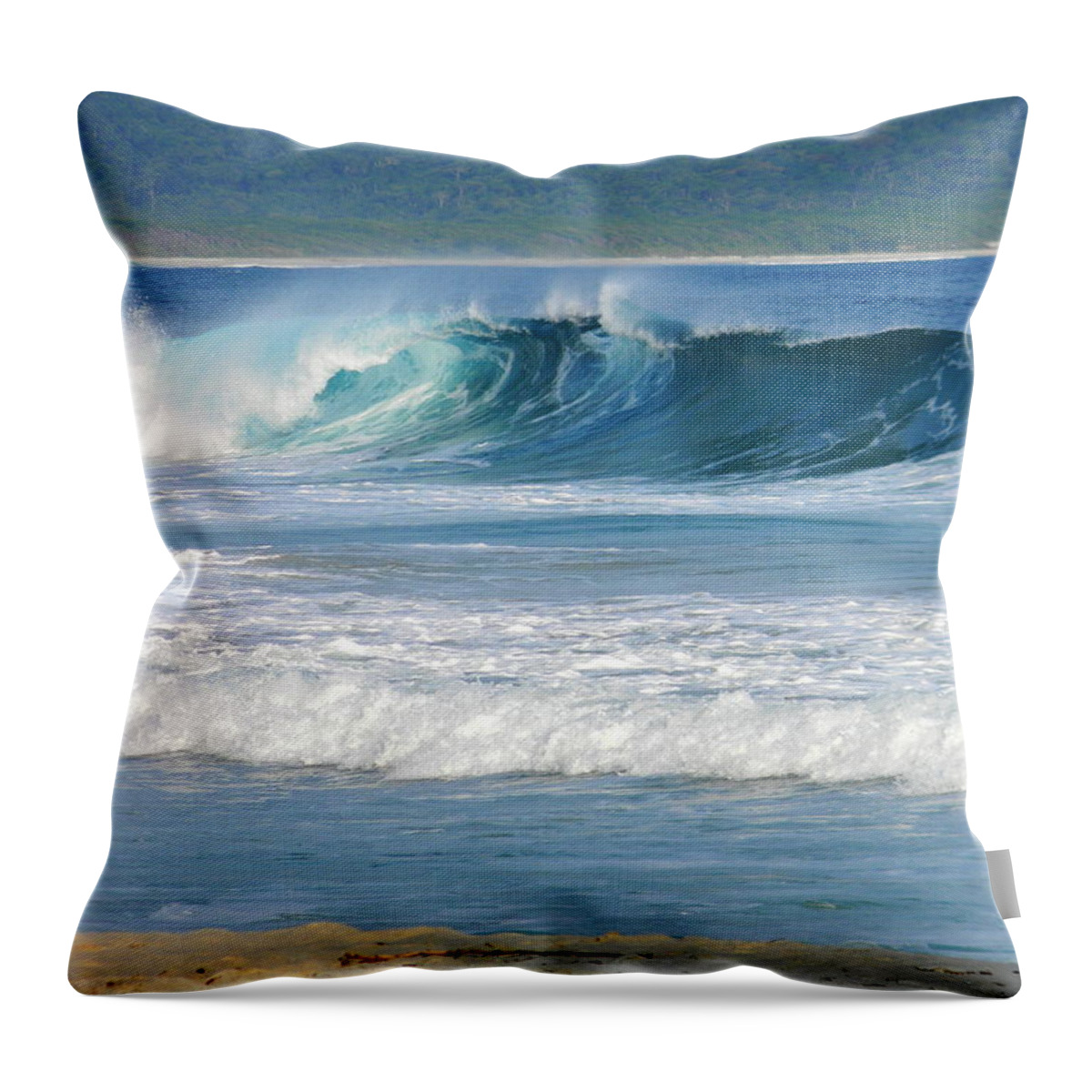 Outdoors Throw Pillow featuring the photograph Watching The Waves by Natilady C.