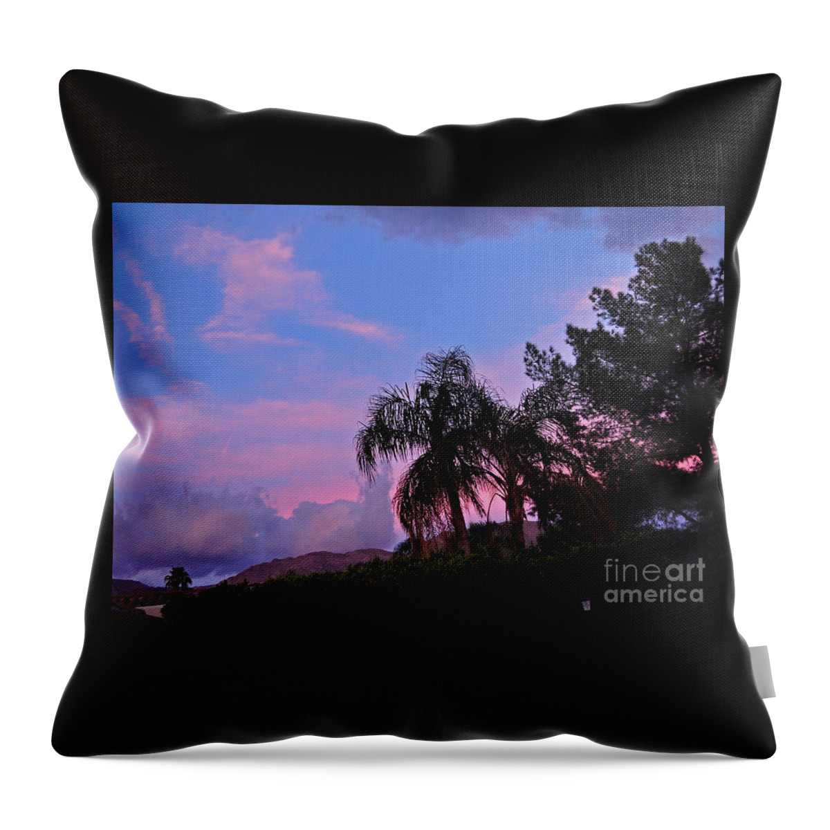 Pink Throw Pillow featuring the photograph Water Colored Sky by Jay Milo