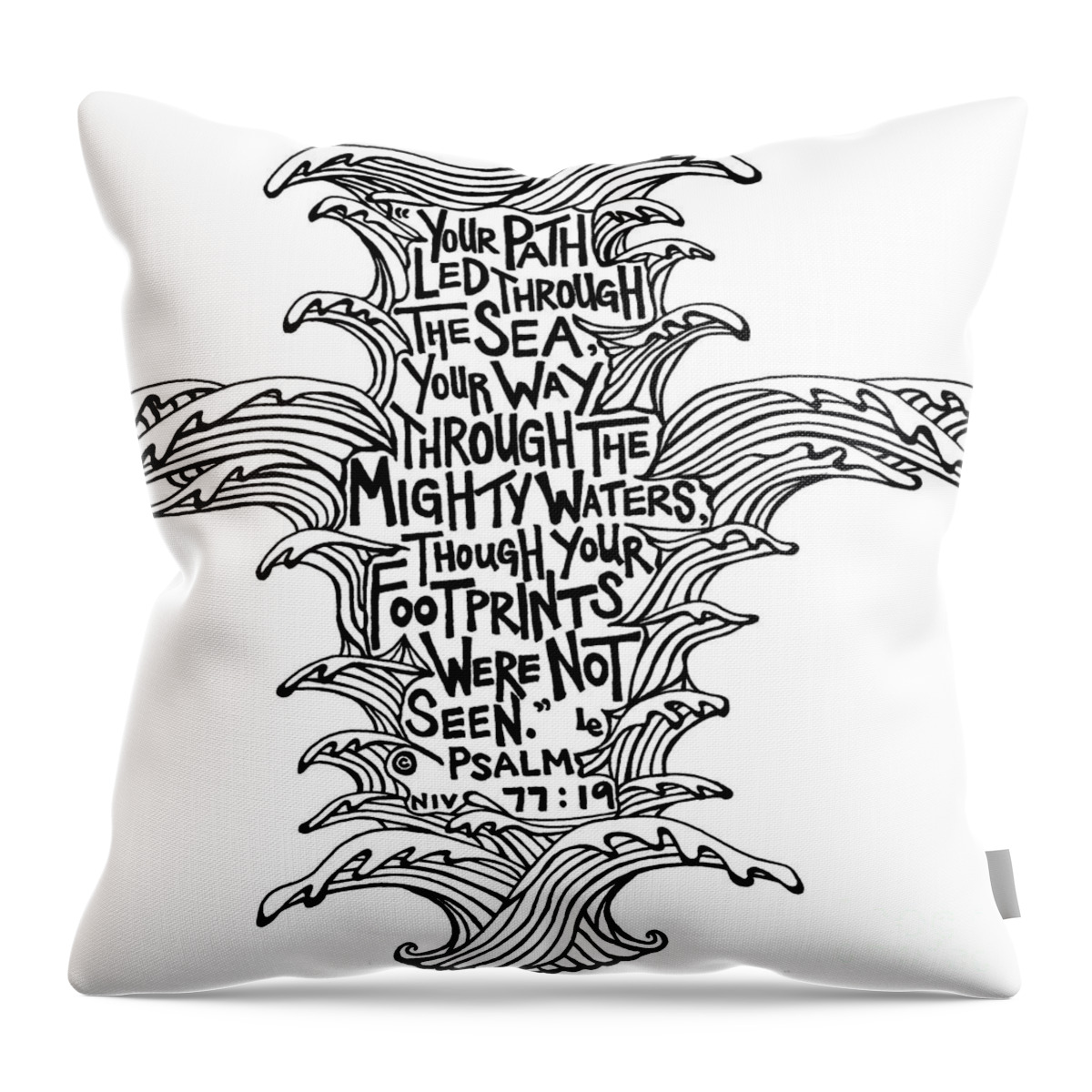 Leigh Eldred Throw Pillow featuring the mixed media Water cross by Leigh Eldred